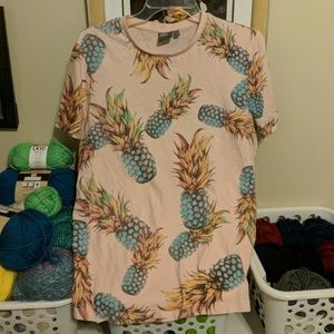 Pink and Blue Pineapple Asos T-Shirt